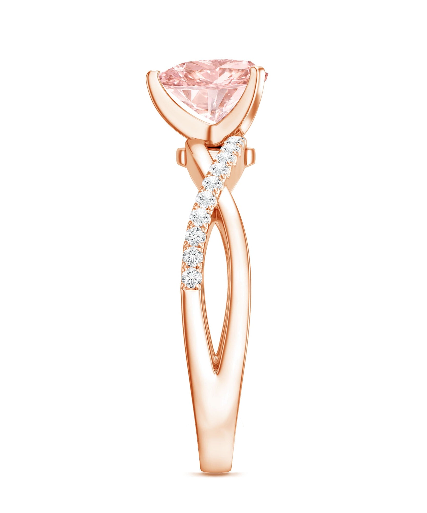 IGI Certified 1 CT Solitaire Lab Grown Pink Diamond Heart Engagement Ring