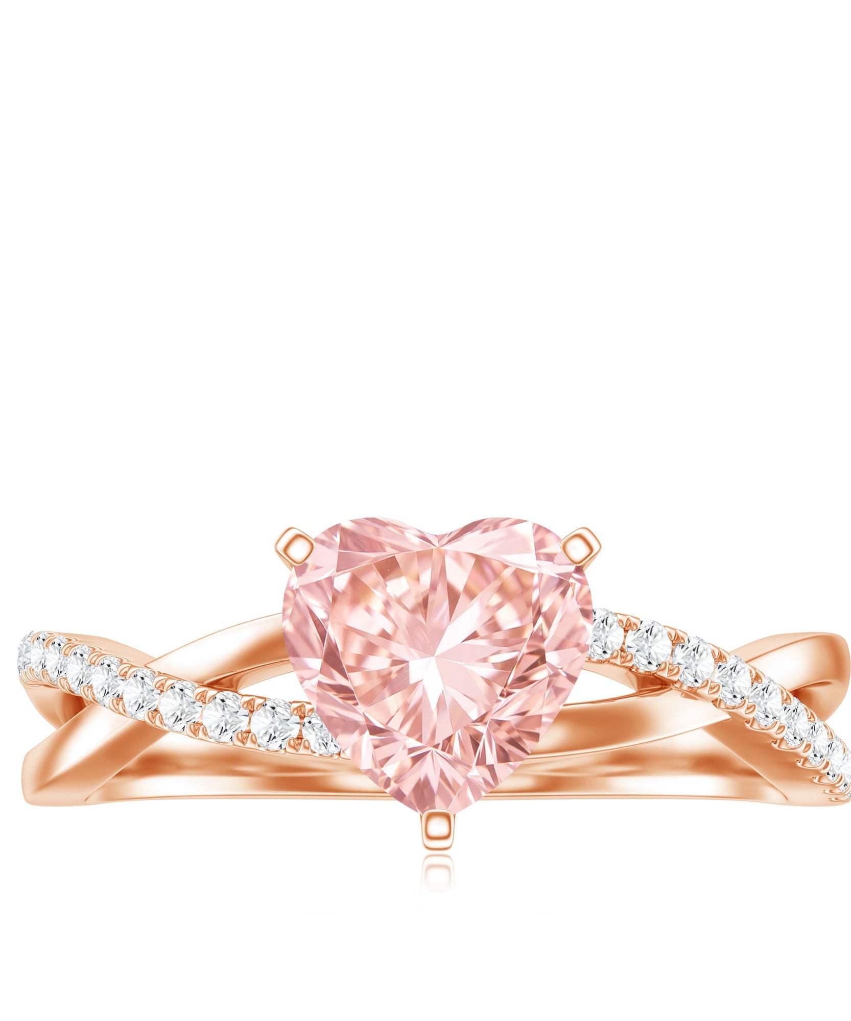 IGI Certified 1 CT Solitaire Lab Grown Pink Diamond Heart Engagement Ring