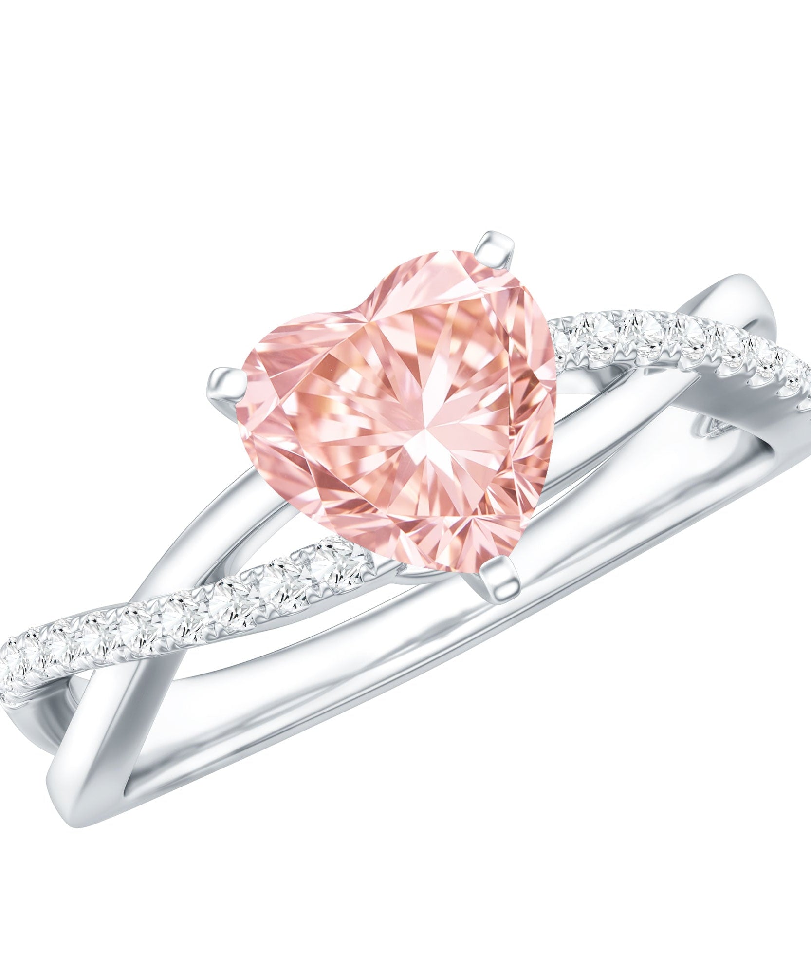 IGI Certified 1 CT Solitaire Lab Grown Pink Diamond Heart Engagement Ring