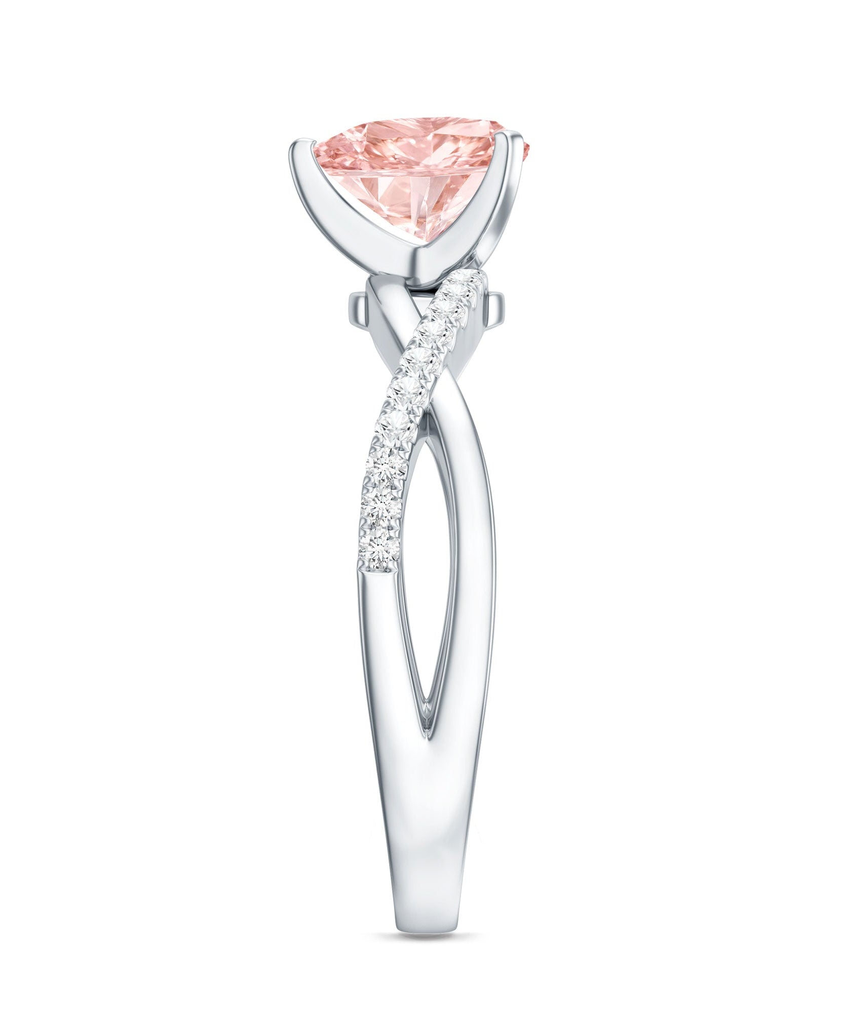 IGI Certified 1 CT Solitaire Lab Grown Pink Diamond Heart Engagement Ring