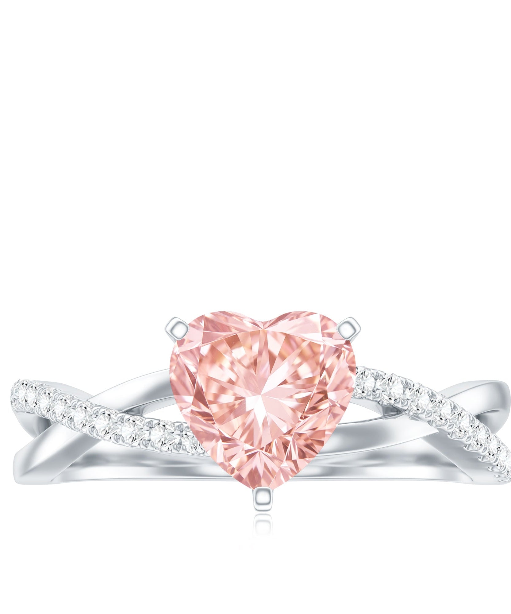 IGI Certified 1 CT Solitaire Lab Grown Pink Diamond Heart Engagement Ring