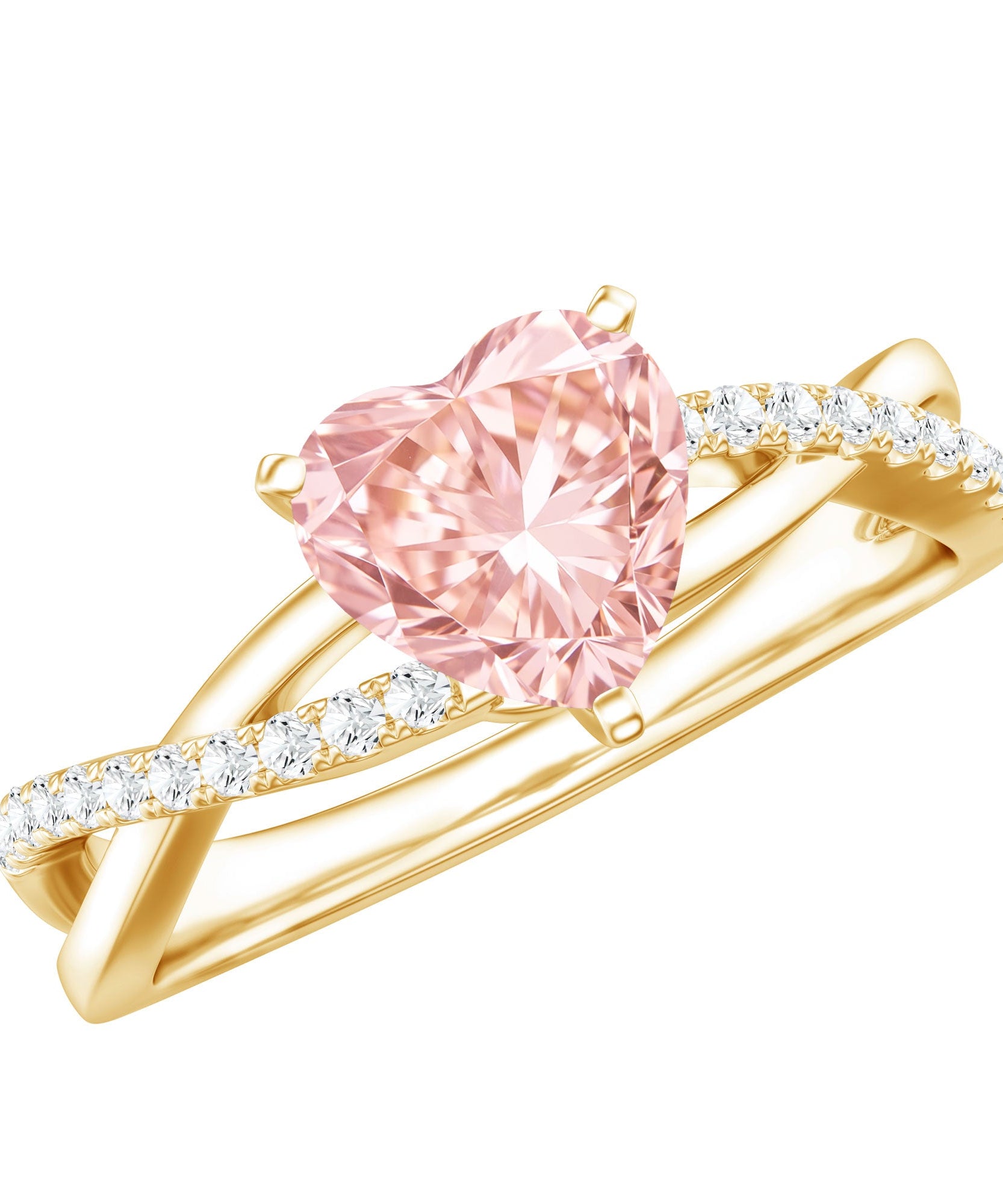 IGI Certified 1 CT Solitaire Lab Grown Pink Diamond Heart Engagement Ring