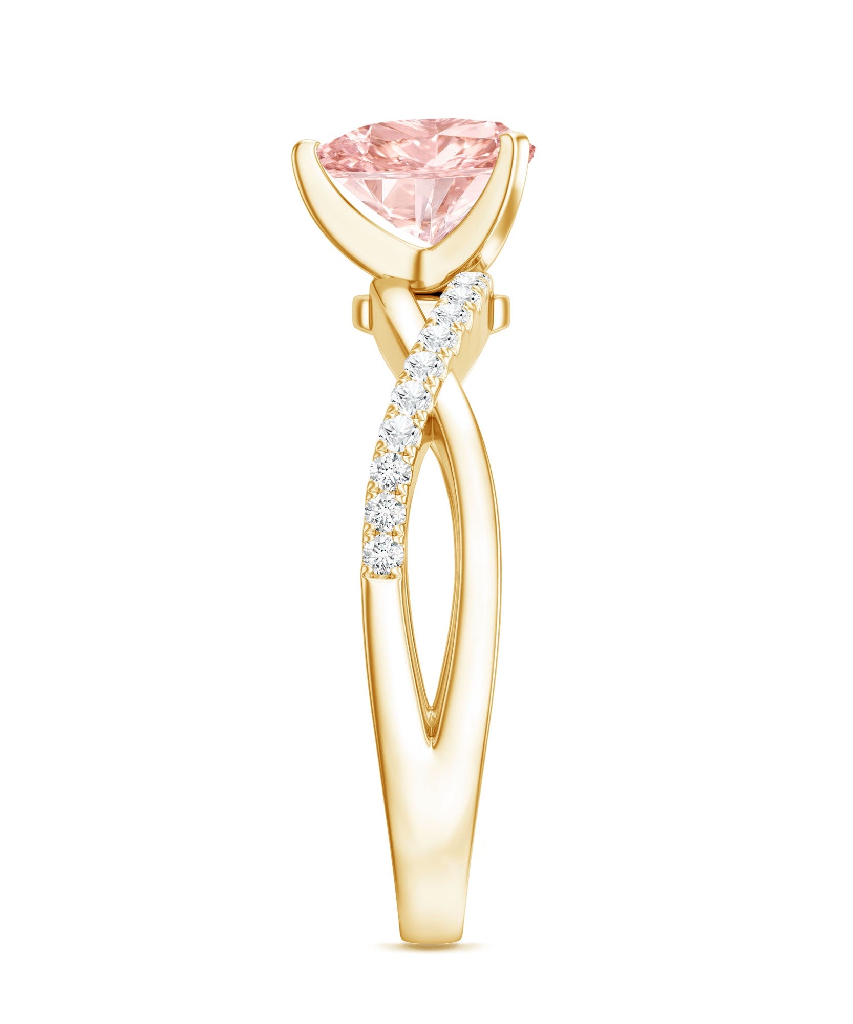 IGI Certified 1 CT Solitaire Lab Grown Pink Diamond Heart Engagement Ring