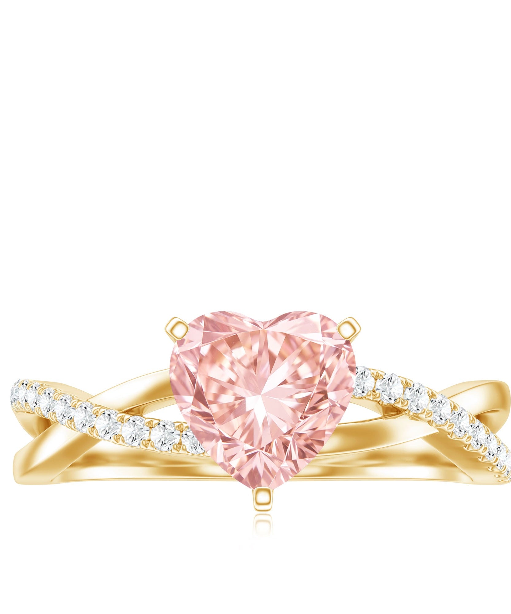 IGI Certified 1 CT Solitaire Lab Grown Pink Diamond Heart Engagement Ring