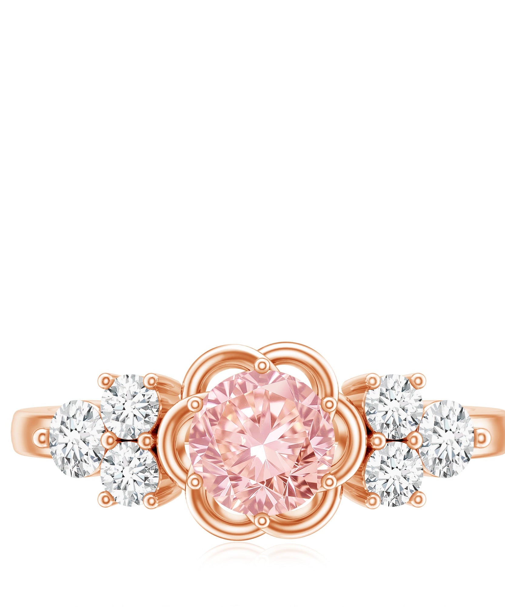 Nature Inspired Lab Grown Pink Diamond Flower Engagement Ring with IGI Certificate