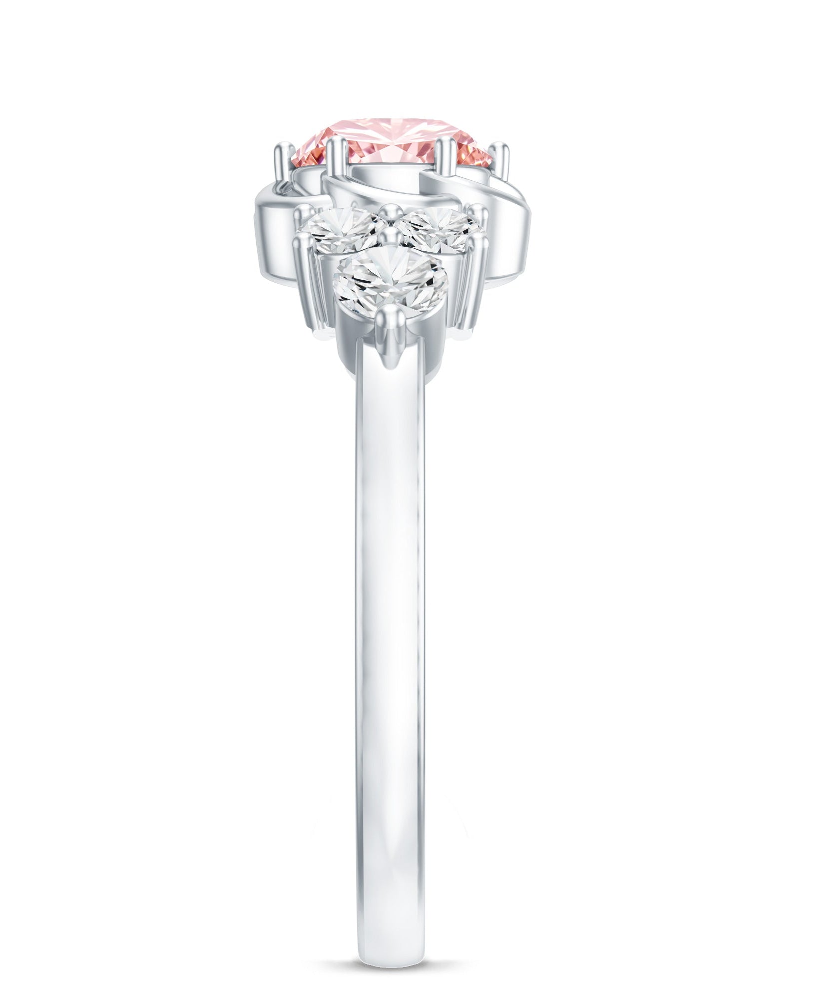 Nature Inspired Lab Grown Pink Diamond Flower Engagement Ring with IGI Certificate