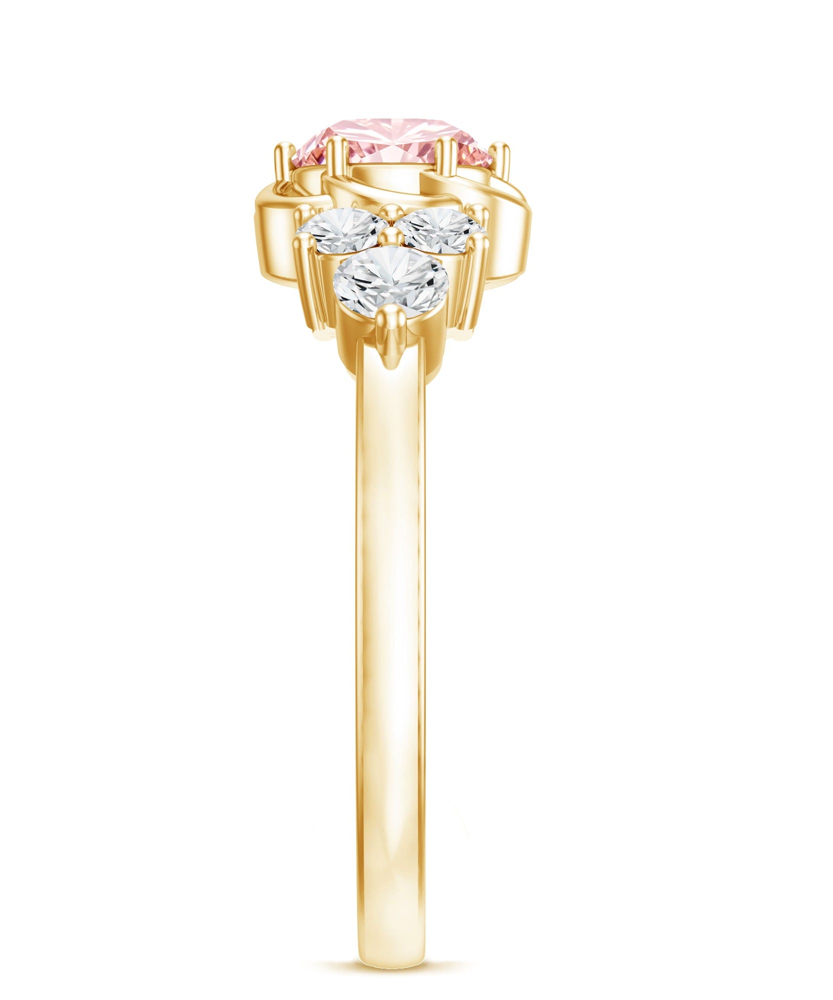 Nature Inspired Lab Grown Pink Diamond Flower Engagement Ring with IGI Certificate