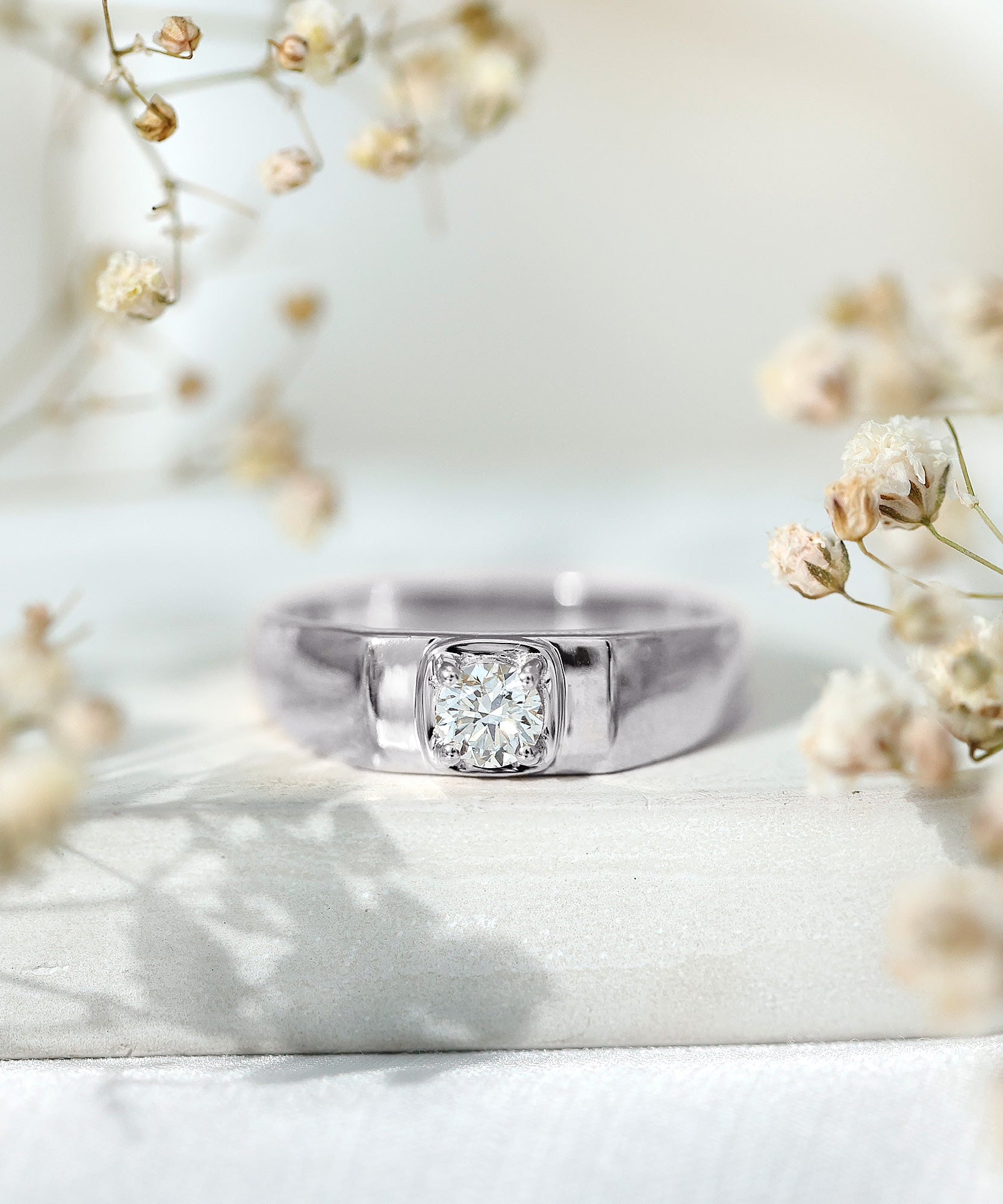 Brilliant Cut Lab Grown Diamond Engagement Ring for Men