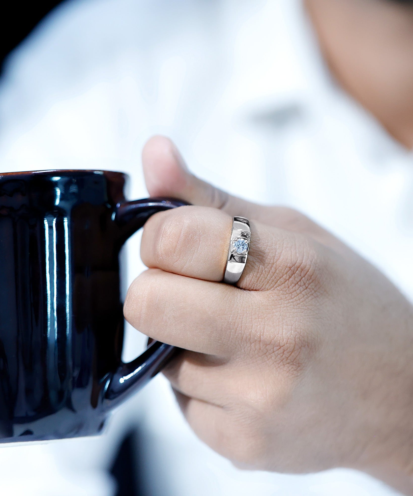 Brilliant Cut Lab Grown Diamond Engagement Ring for Men