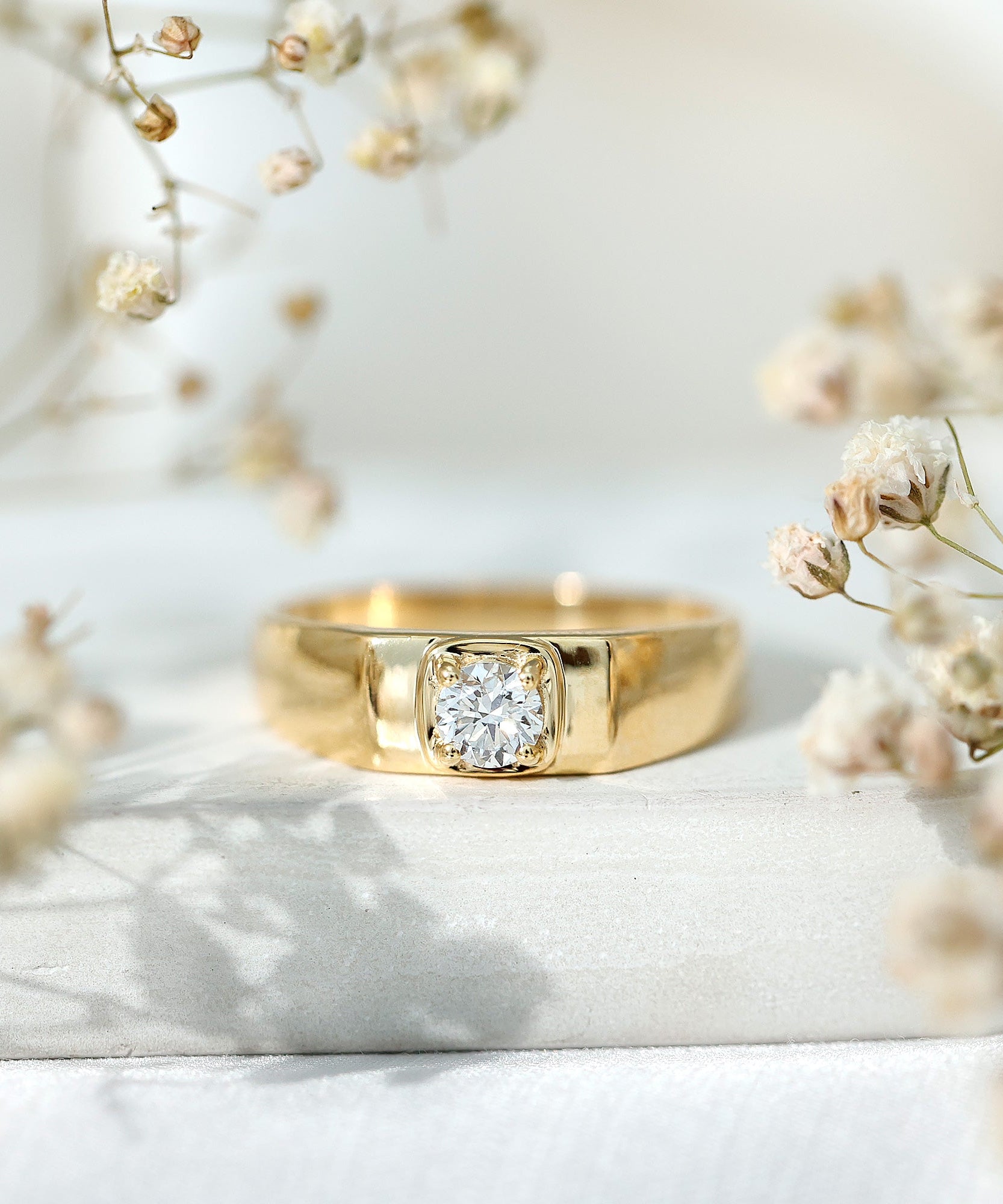 Brilliant Cut Lab Grown Diamond Engagement Ring for Men