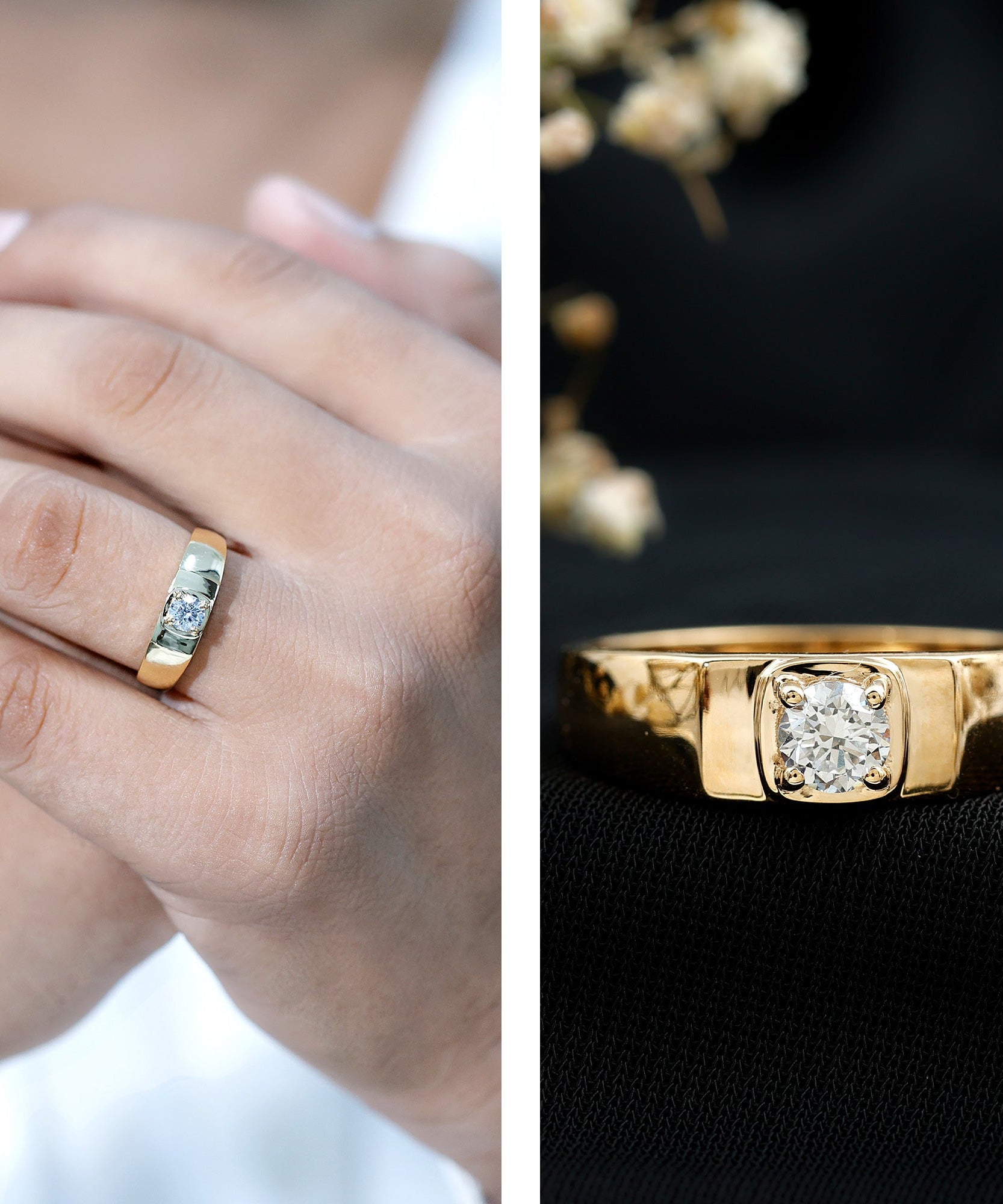 Brilliant Cut Lab Grown Diamond Engagement Ring for Men