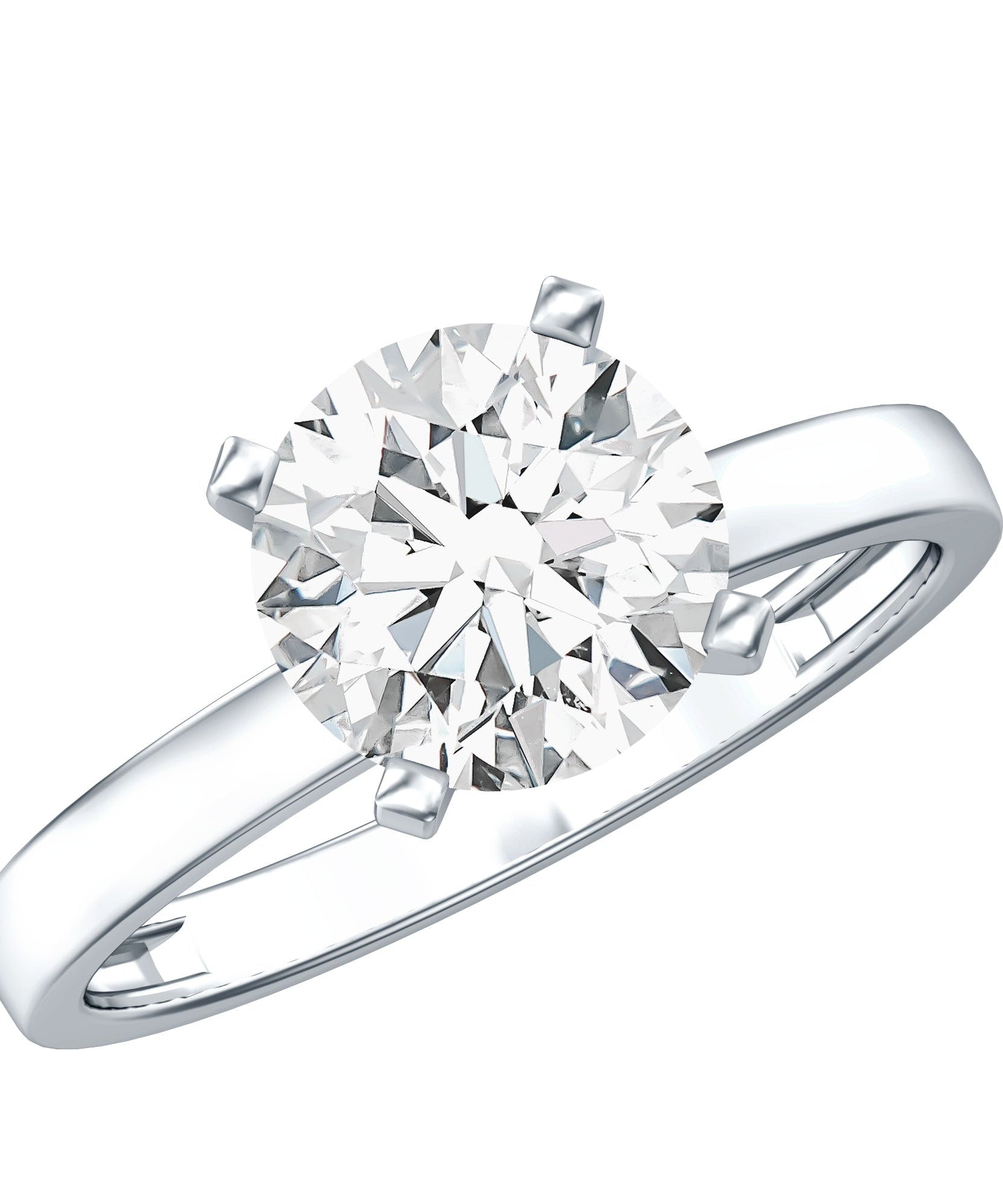 IGI Certified 3 CT Round Lab Grown Diamond Solitaire Engagement Ring