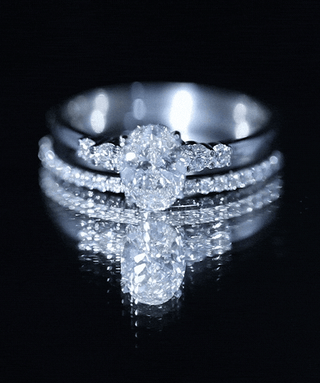 IGI Certified 1 Carat Lab Grown Diamond Engagement Ring with Wedding Band