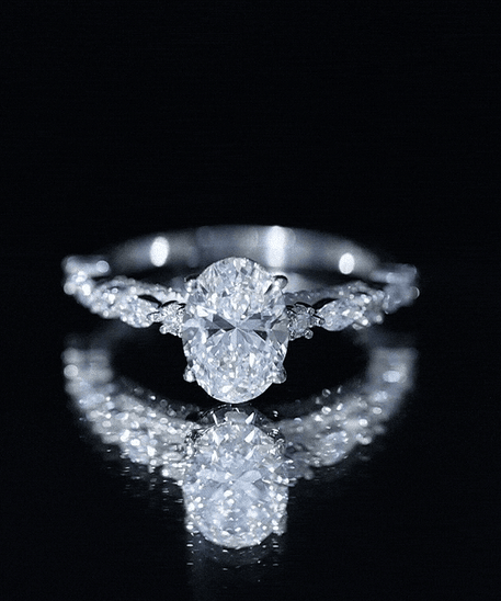 2 Carat Oval Lab Grown Diamond Engagement Ring with IGI Certificate