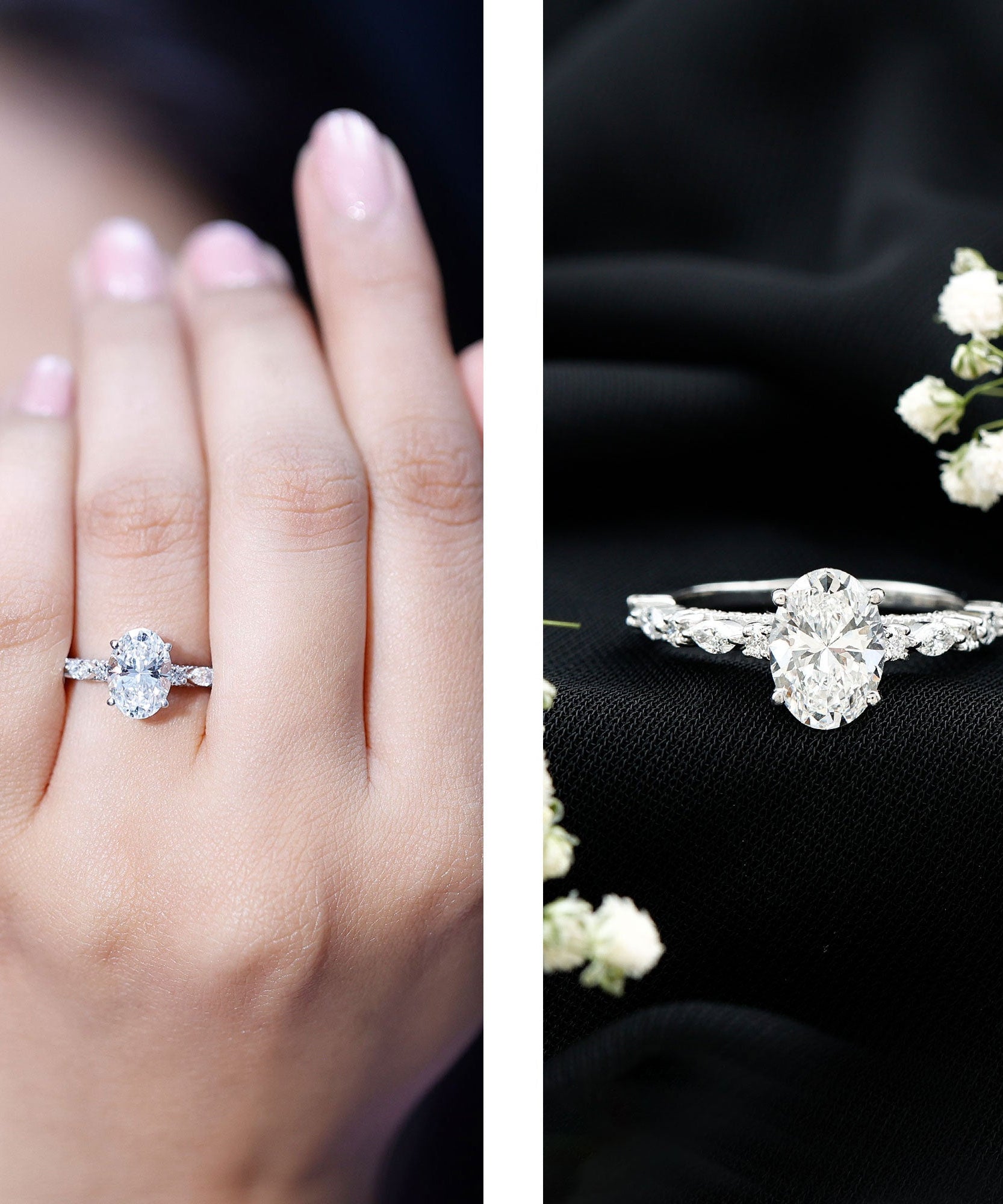 2 Carat Oval Lab Grown Diamond Engagement Ring with IGI Certificate