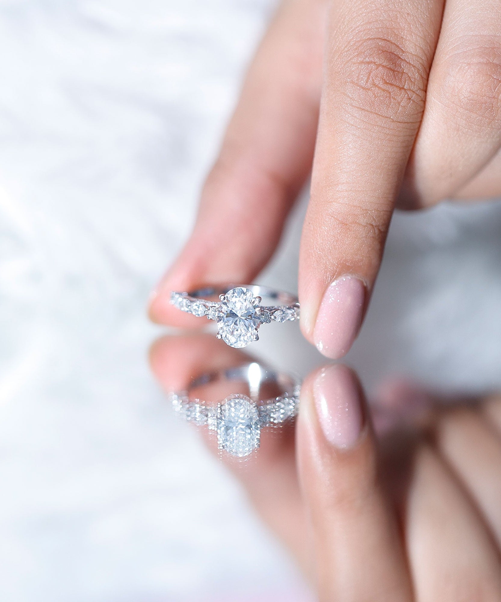 2 Carat Oval Lab Grown Diamond Engagement Ring with IGI Certificate