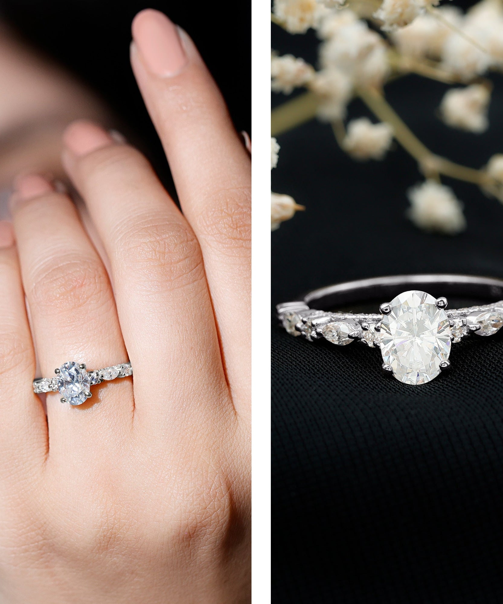 1 Carat IGI Certified Oval Cut Lab Grown Diamond Solitaire Engagement Ring