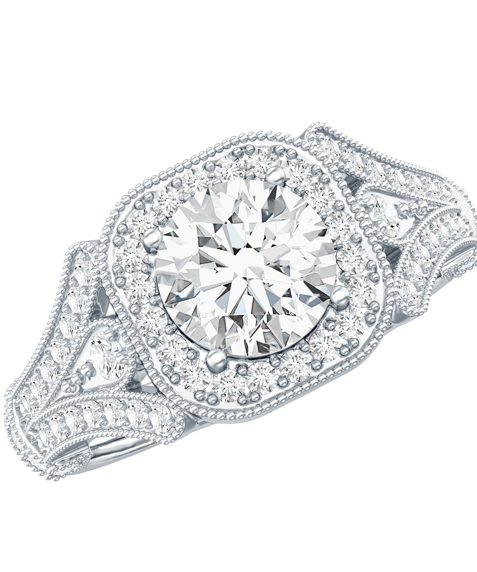 Certified 1.2 Carat Lab Grown Diamond Vintage Style Engagement Ring