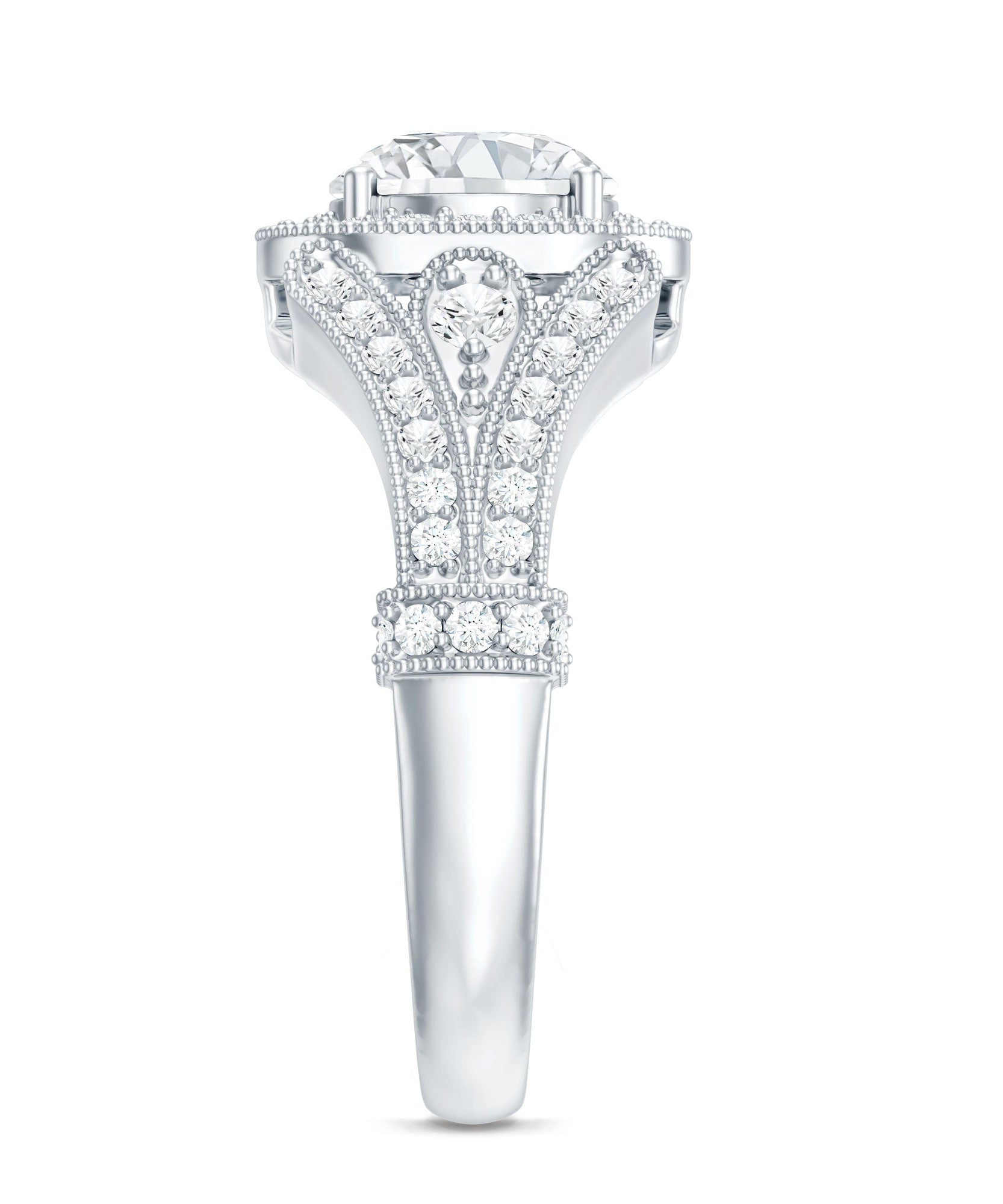 Certified 1.2 Carat Lab Grown Diamond Vintage Style Engagement Ring