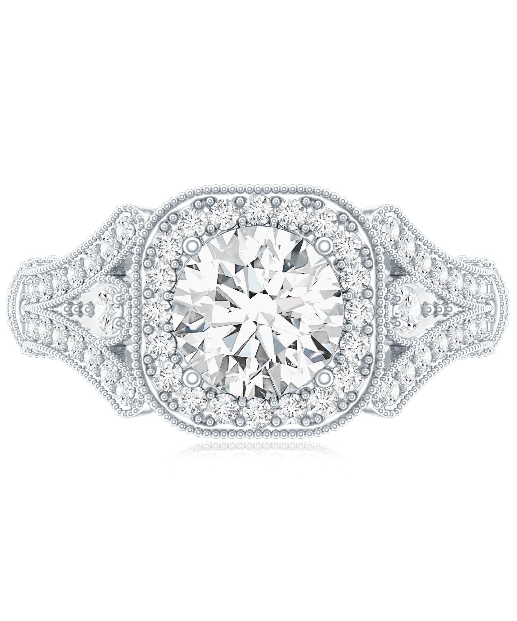 Certified 1.2 Carat Lab Grown Diamond Vintage Style Engagement Ring