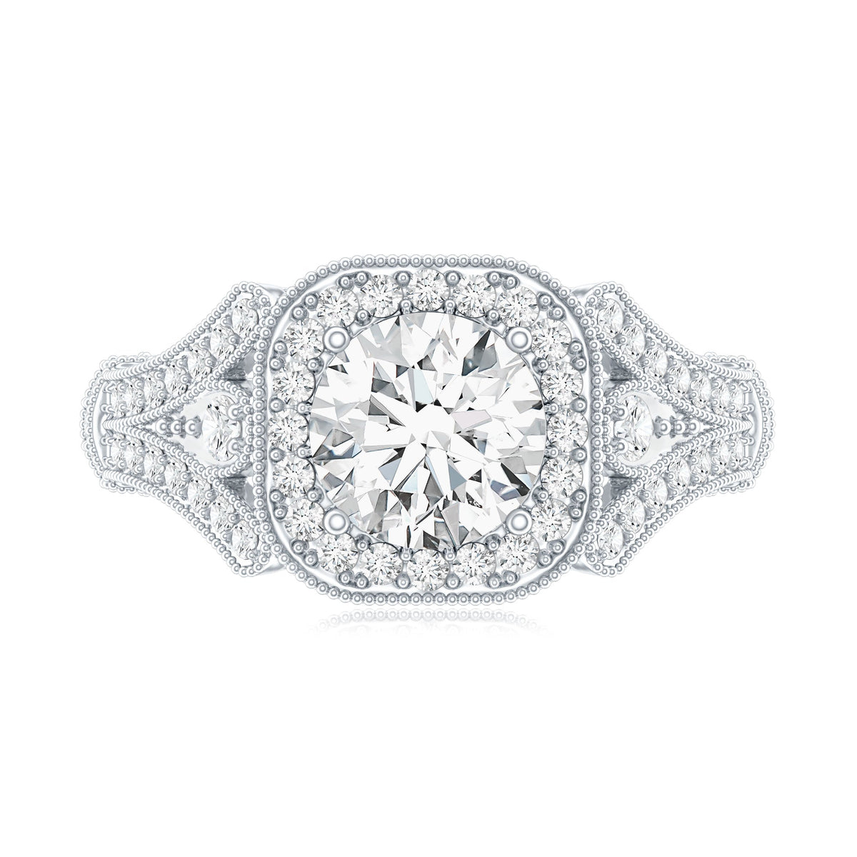 Certified 1.2 Carat Lab Grown Diamond Vintage Style Engagement Ring