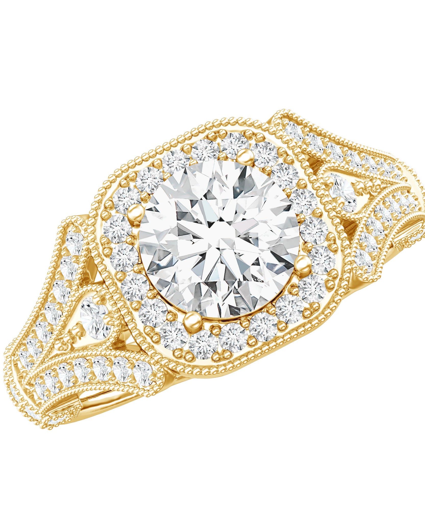 Certified 1.2 Carat Lab Grown Diamond Vintage Style Engagement Ring
