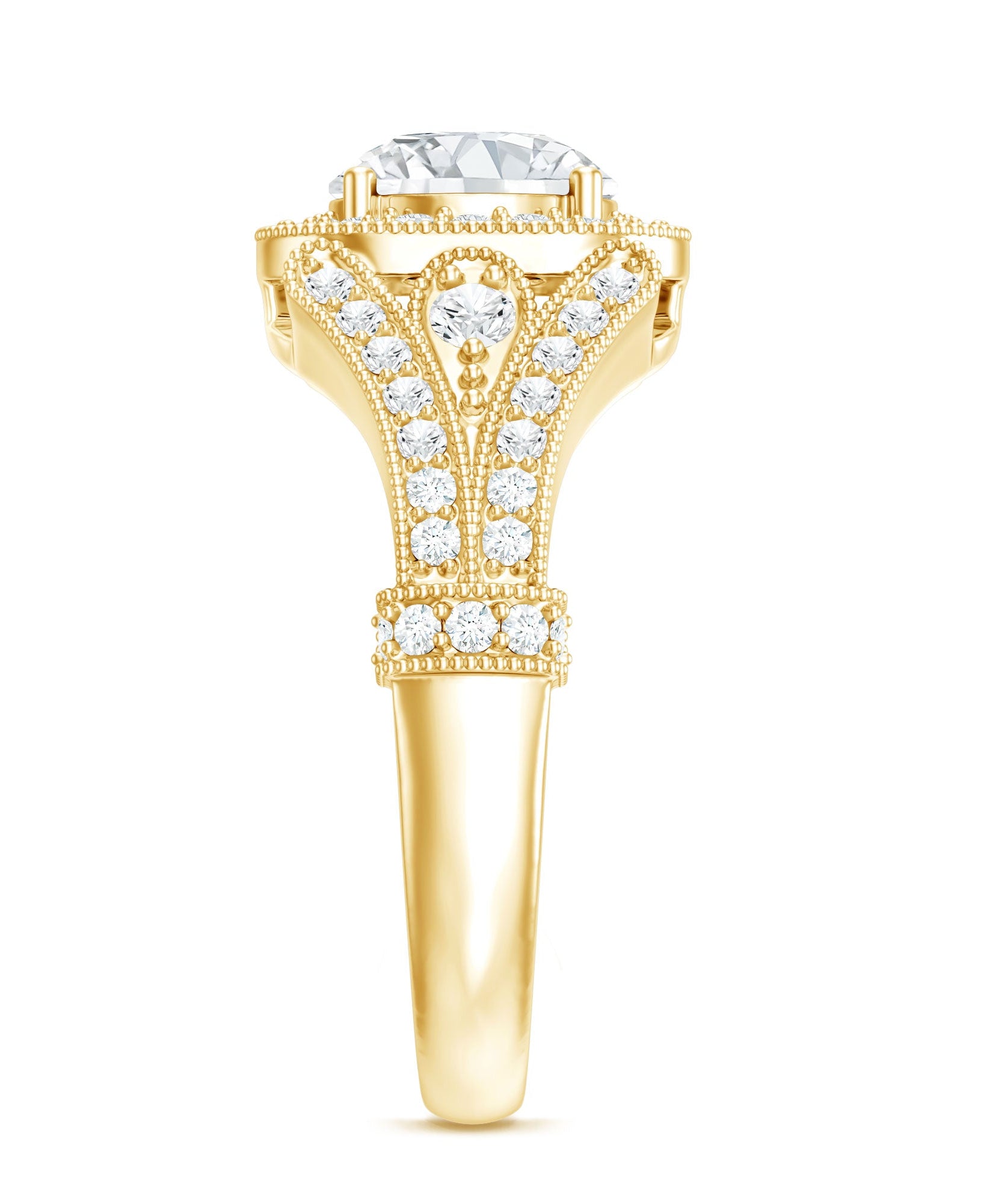 Certified 1.2 Carat Lab Grown Diamond Vintage Style Engagement Ring