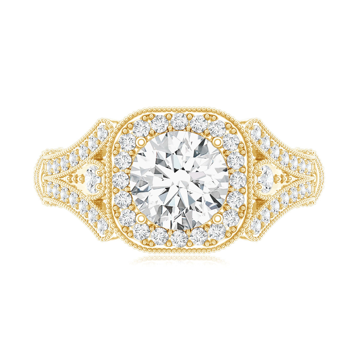 Certified 1.2 Carat Lab Grown Diamond Vintage Style Engagement Ring