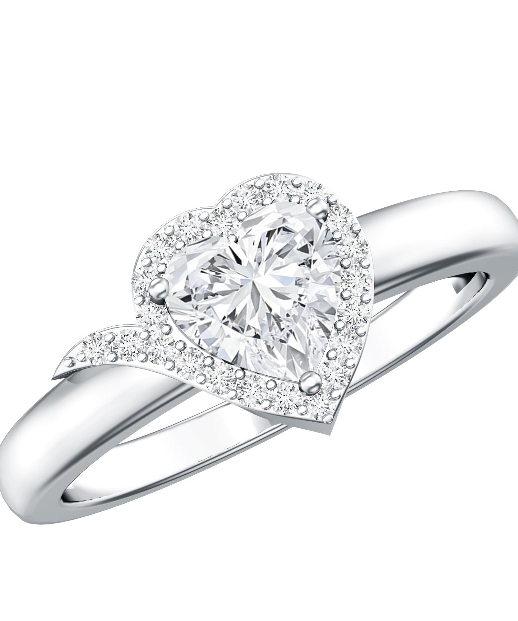 Certified Heart Shape Lab Grown Diamond Engagement Ring
