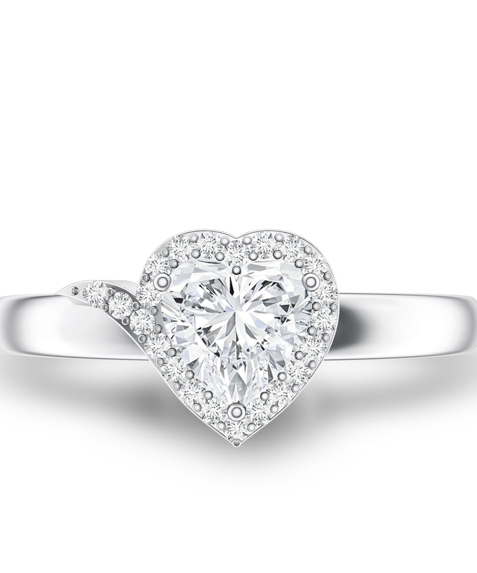 Certified Heart Shape Lab Grown Diamond Engagement Ring