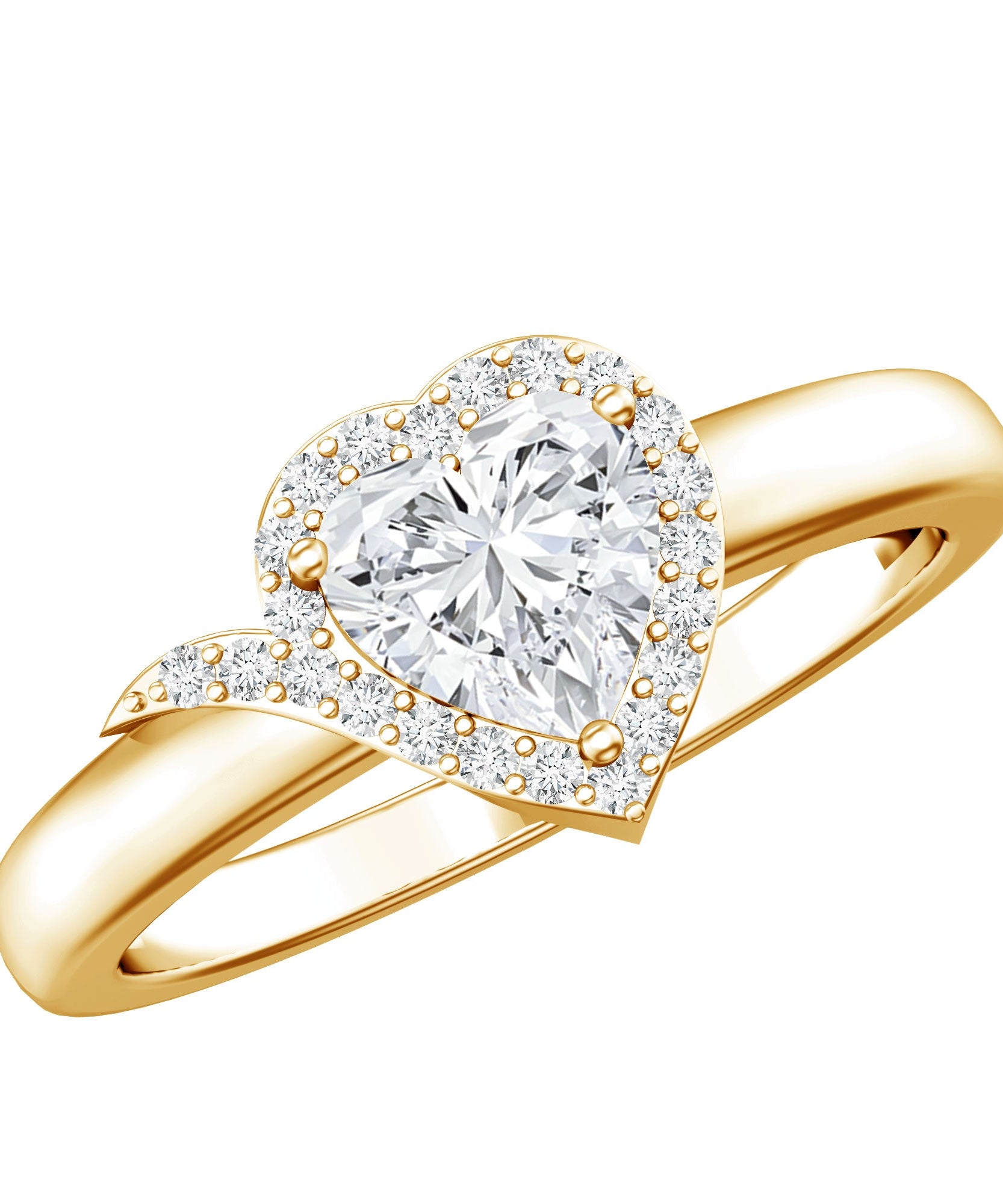 Certified Heart Shape Lab Grown Diamond Engagement Ring