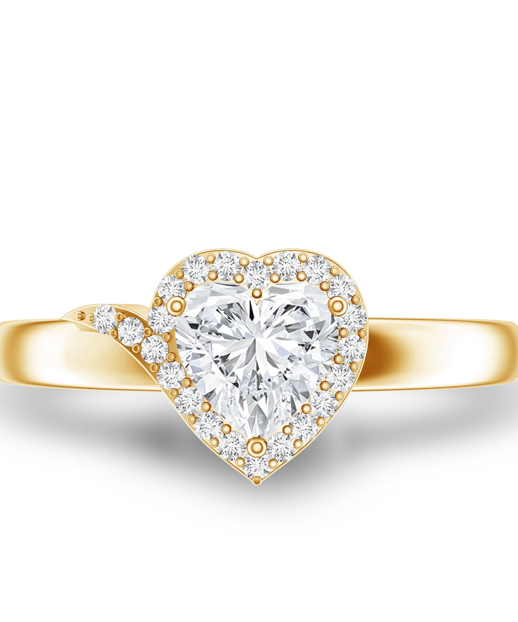 Certified Heart Shape Lab Grown Diamond Engagement Ring
