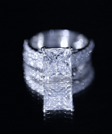 IGI Certified 2 Carat Lab Grown Diamond Princess Cut Bridal Ring Set