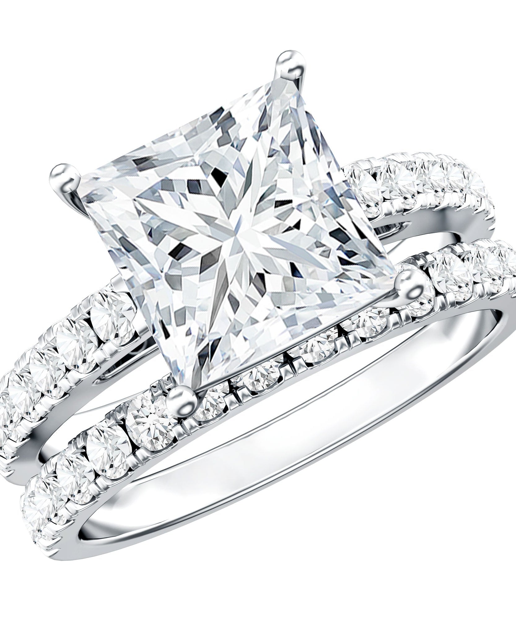 IGI Certified Huge 5 Carat Lab Grown Diamond Engagement Wedding Ring Set