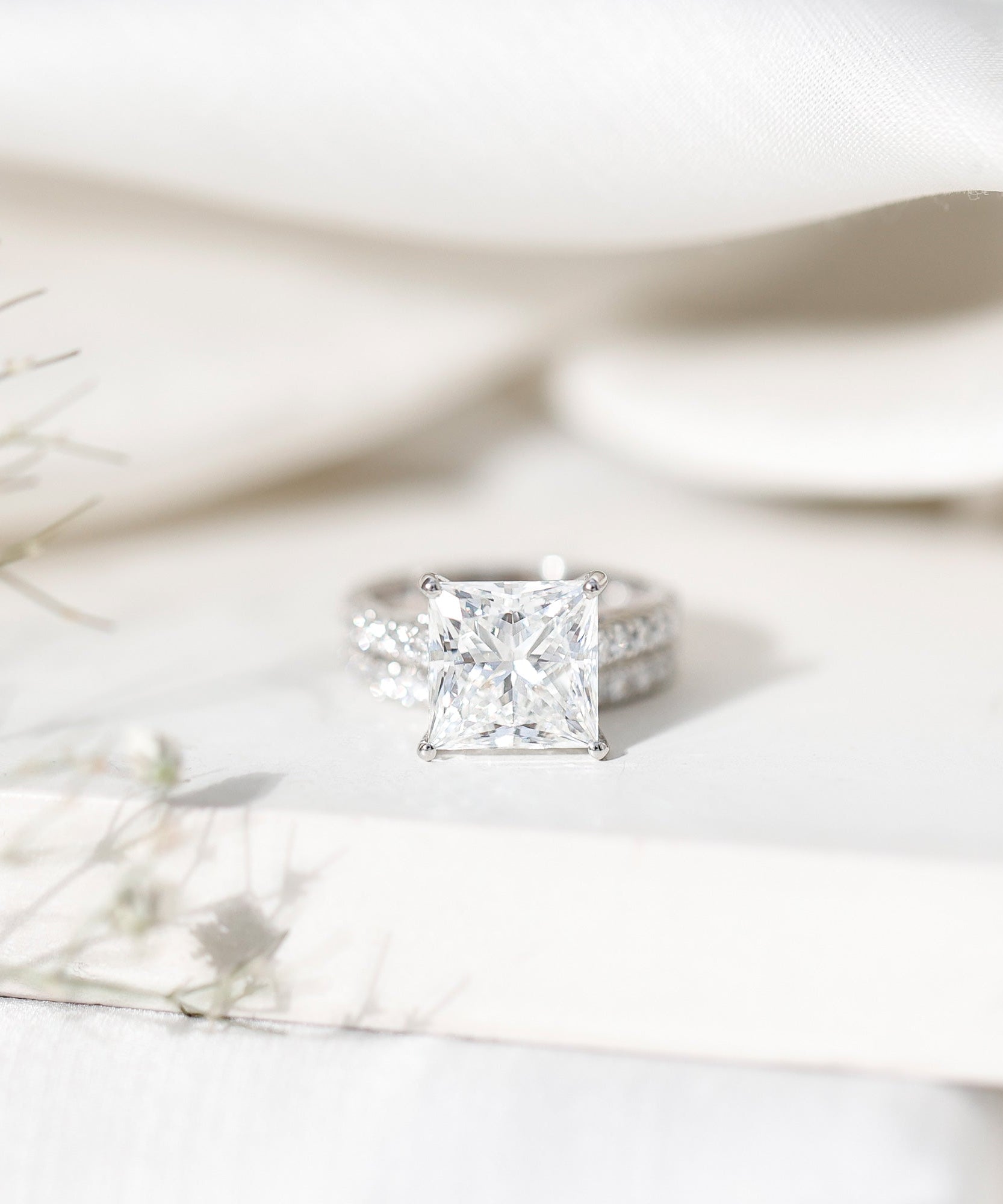 IGI Certified Huge 5 Carat Lab Grown Diamond Engagement Wedding Ring Set