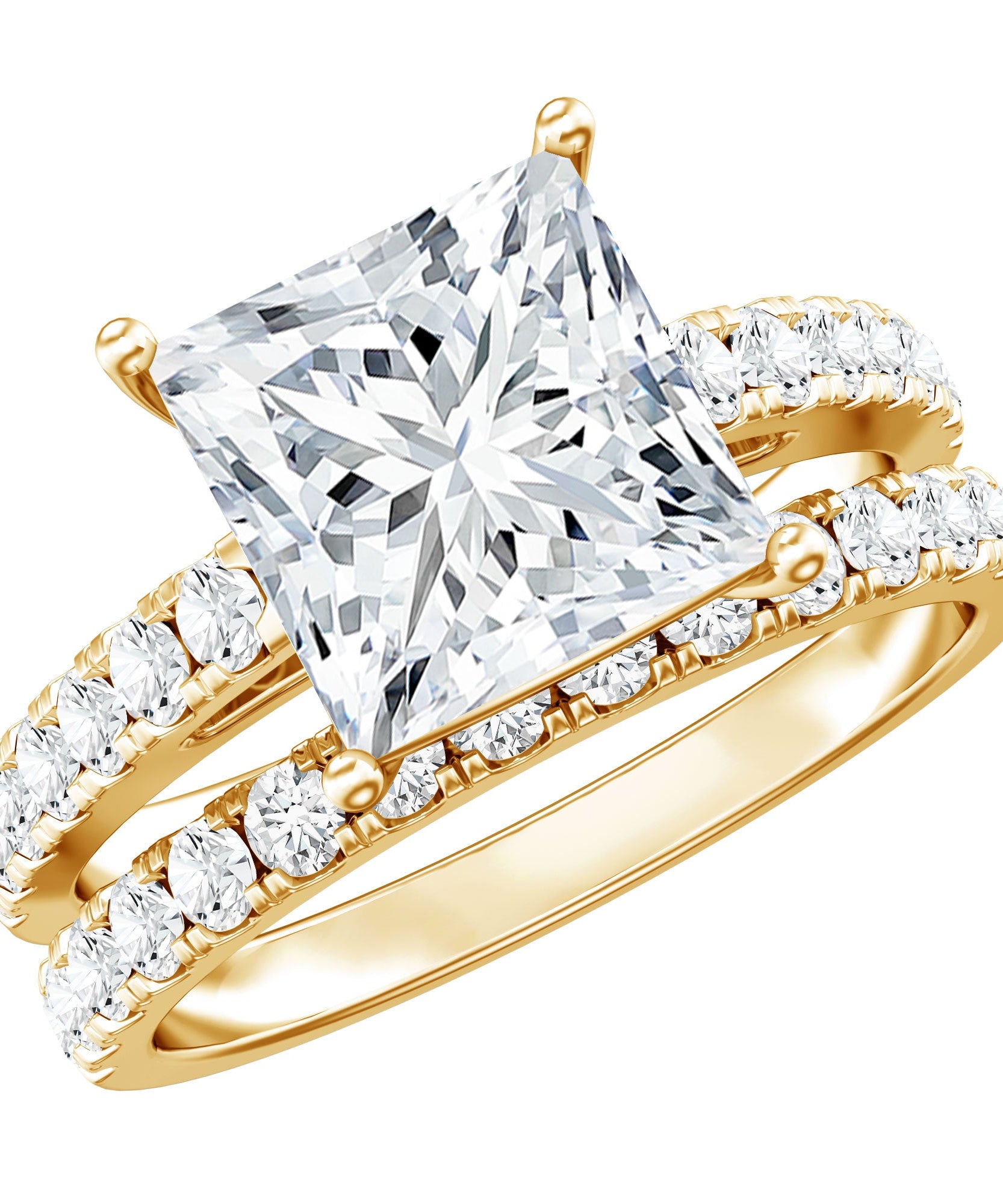 IGI Certified Huge 5 Carat Lab Grown Diamond Engagement Wedding Ring Set
