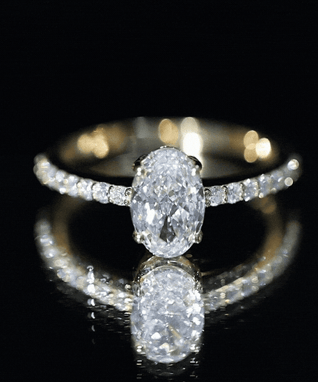 Lab Grown 2 Carat Diamond Oval Engagement Ring with IGI Certificate