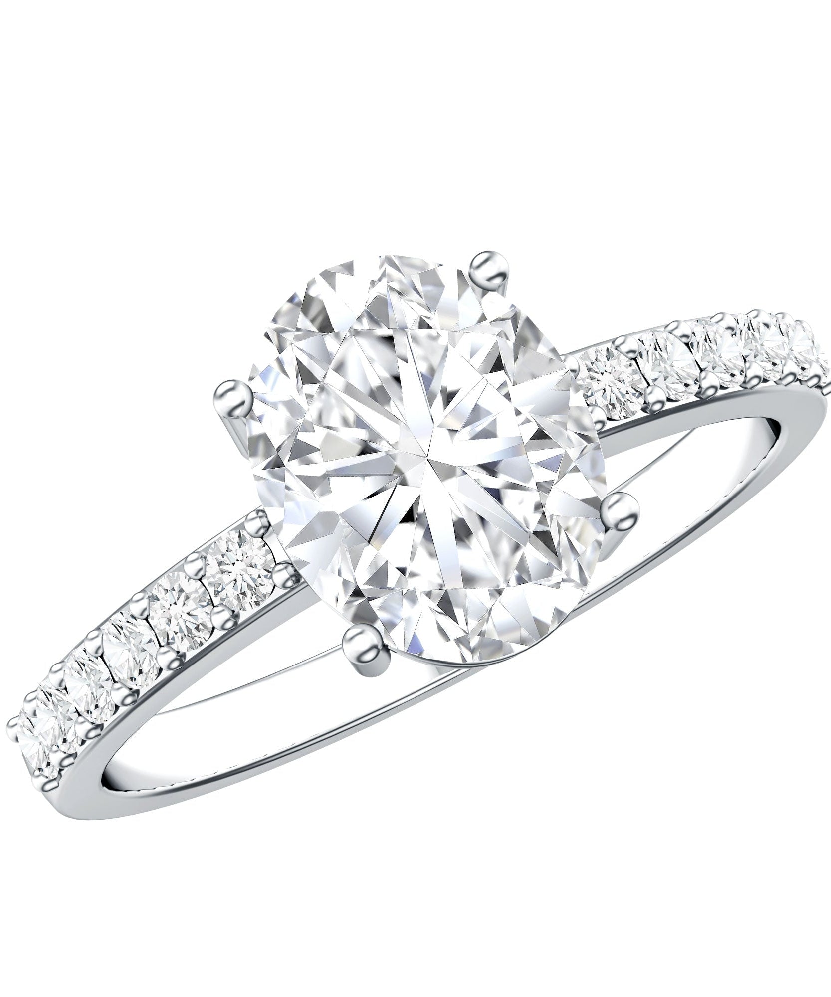 Lab Grown 2 Carat Diamond Oval Engagement Ring with IGI Certificate