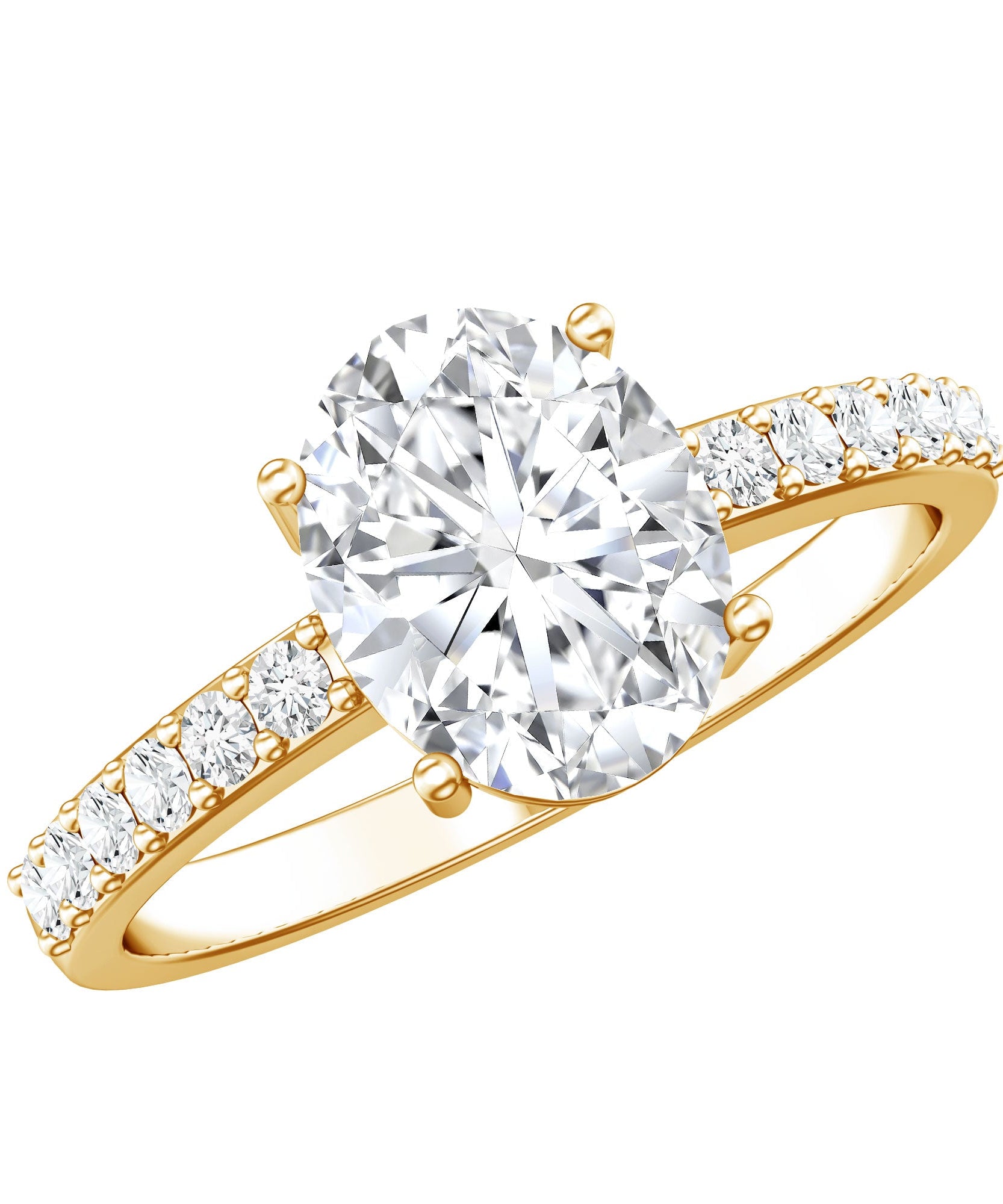 Lab Grown 2 Carat Diamond Oval Engagement Ring with IGI Certificate
