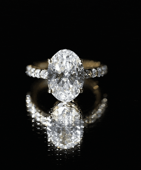IGI Certified 3 Carat Lab Grown Oval Diamond Engagement Ring for Women