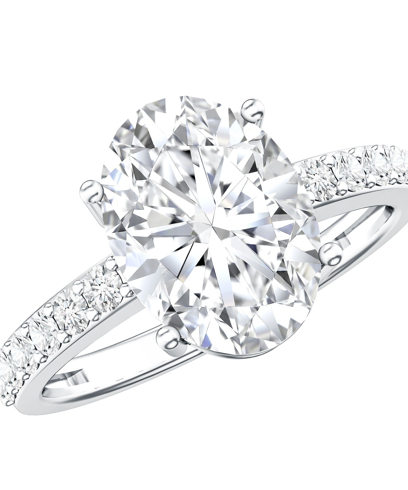 IGI Certified 3 Carat Lab Grown Oval Diamond Engagement Ring for Women