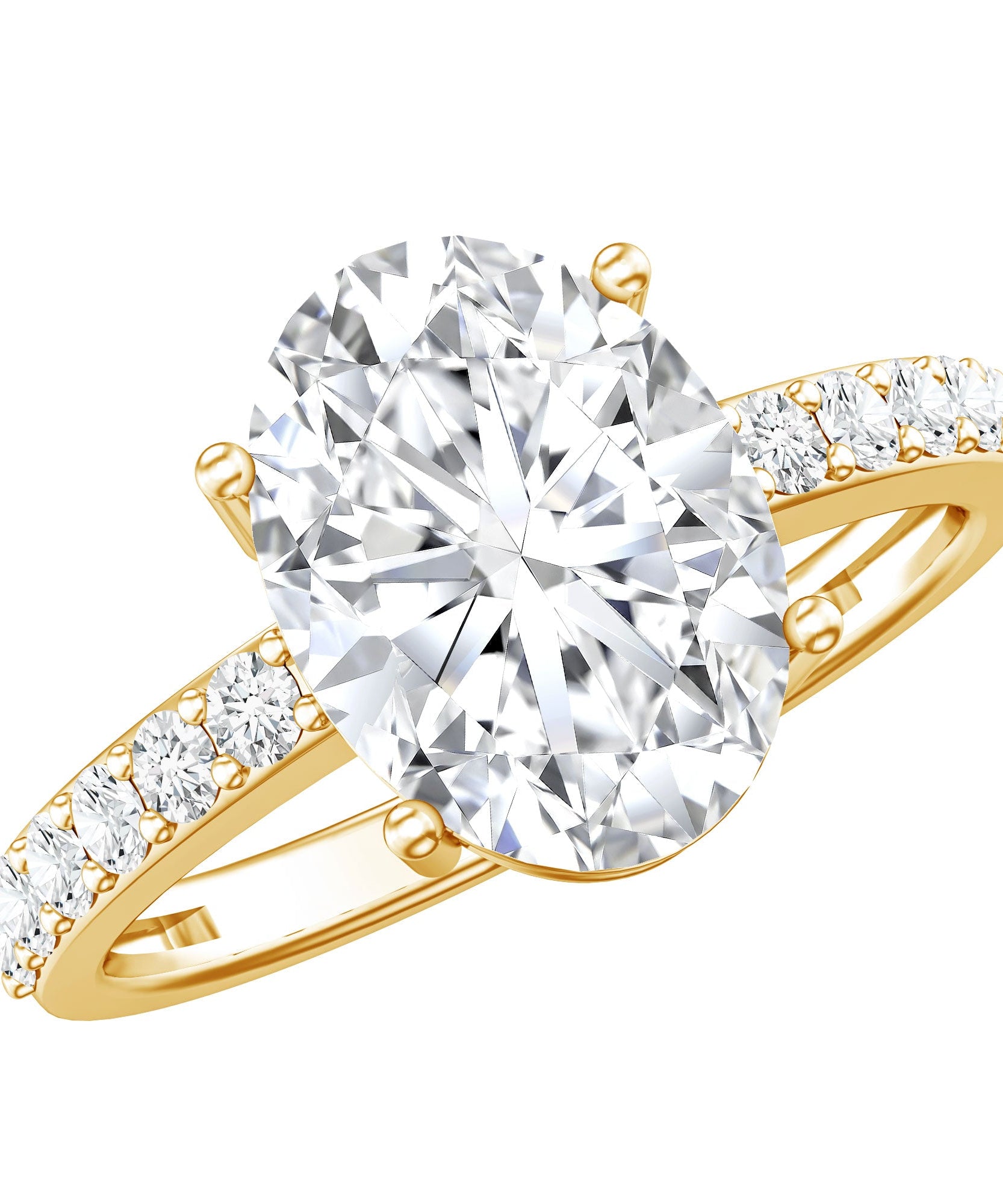 IGI Certified 3 Carat Lab Grown Oval Diamond Engagement Ring for Women