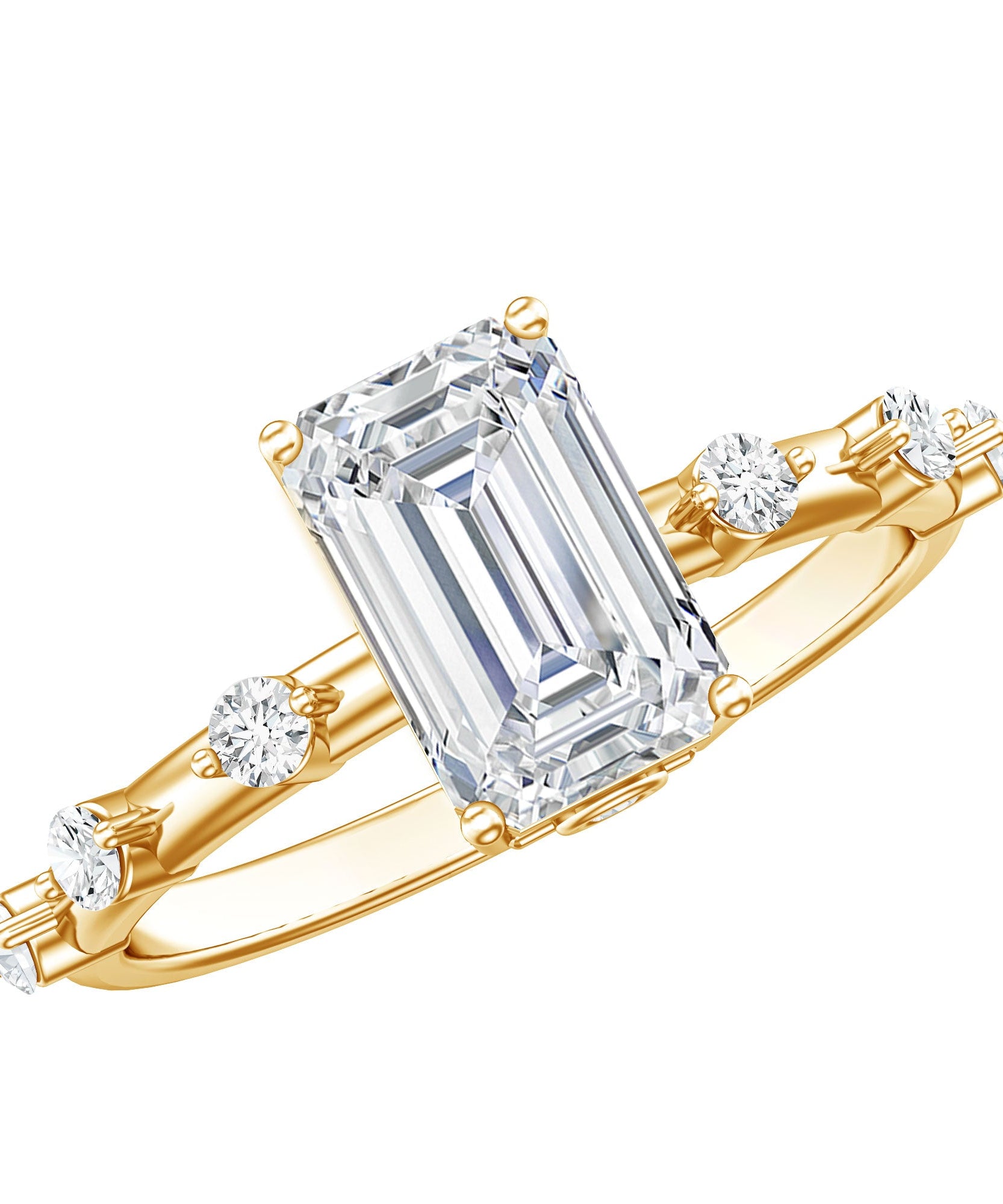 Emerald Cut 2 Carat Lab Grown Diamond Engagement Ring IGI Certified