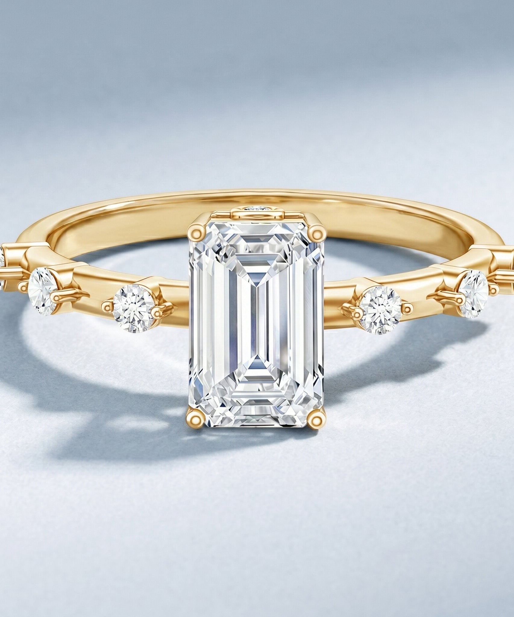 Emerald Cut 2 Carat Lab Grown Diamond Engagement Ring IGI Certified
