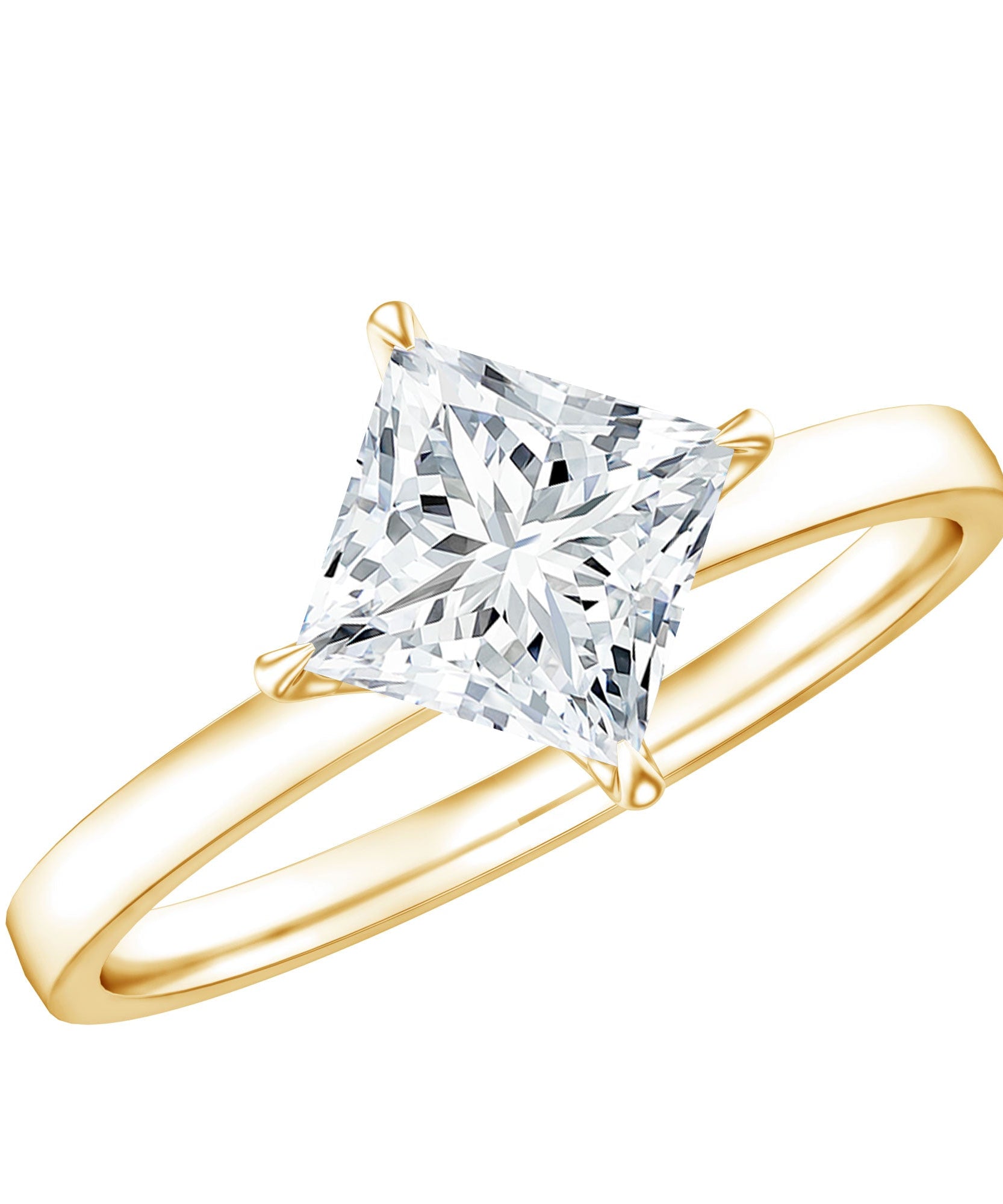 1 Carat Lab Created Diamond Princess Cut Engagement Ring IGI Certified