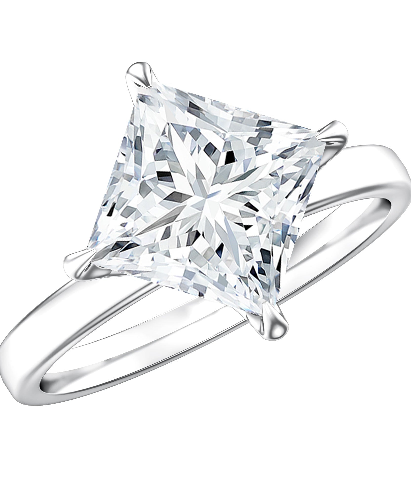 IGI Certified Lab Grown Diamond 3 Carat Princess Cut Engagement Ring