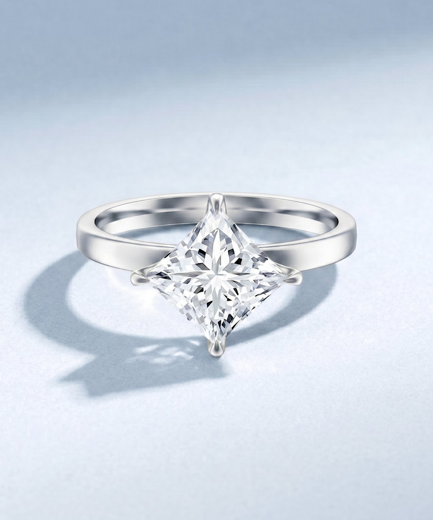 IGI Certified Lab Grown Diamond 3 Carat Princess Cut Engagement Ring
