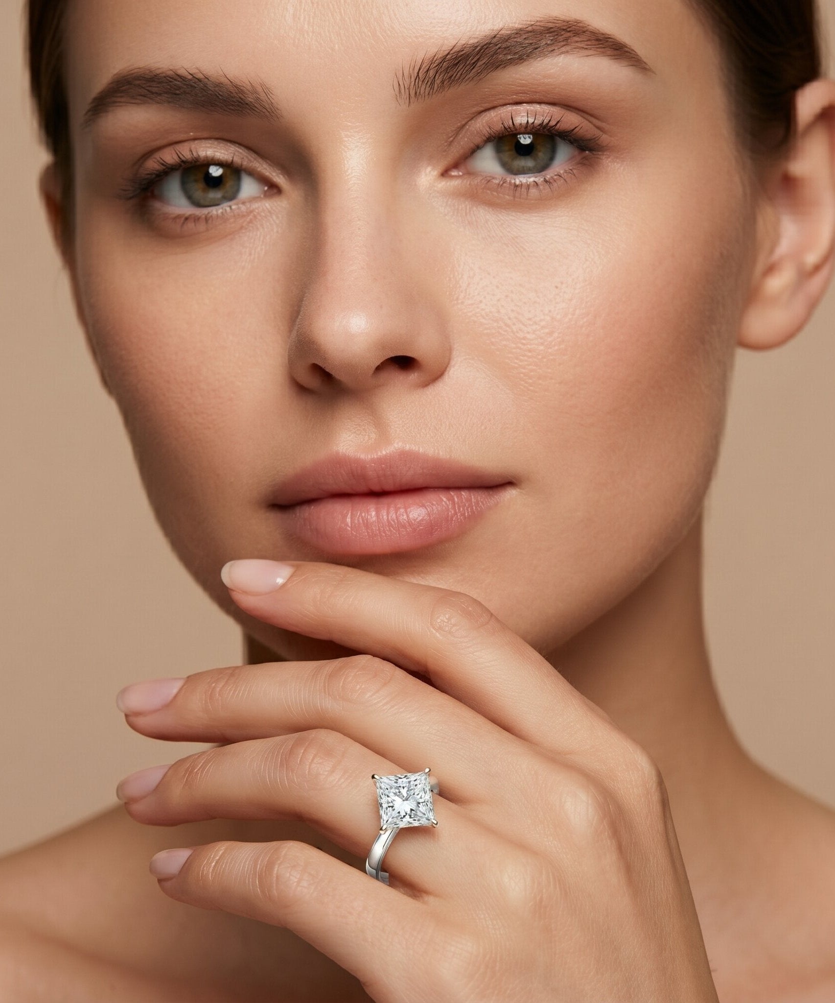 IGI Certified Lab Grown Diamond 3 Carat Princess Cut Engagement Ring