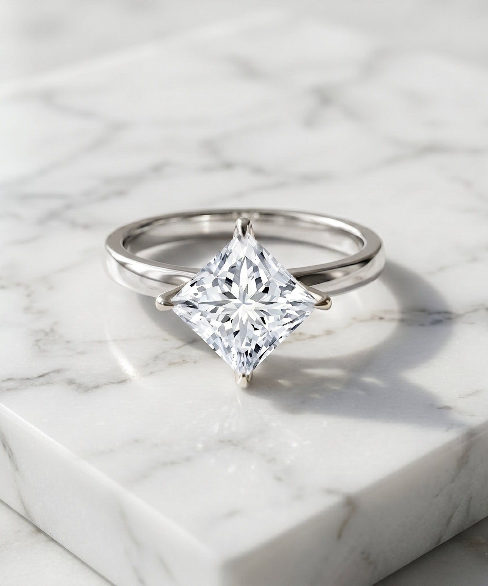 IGI Certified Lab Grown Diamond 3 Carat Princess Cut Engagement Ring