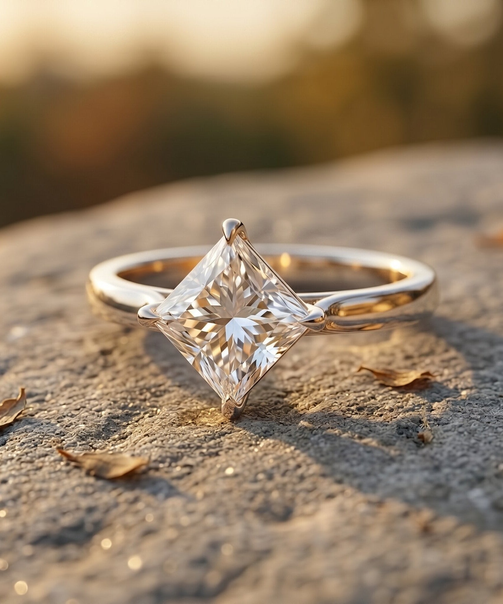 IGI Certified Lab Grown Diamond 3 Carat Princess Cut Engagement Ring